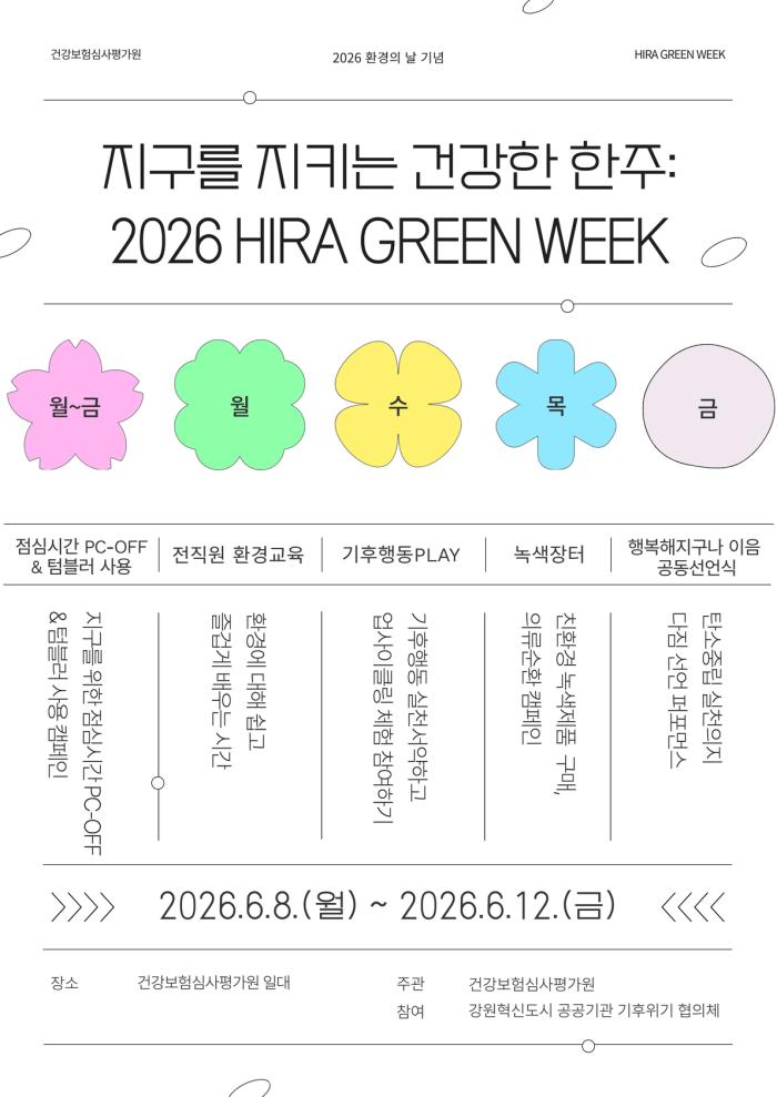 심평원 환경주간 운영, 지역사회와 함께 탄소중립 실천 나선다