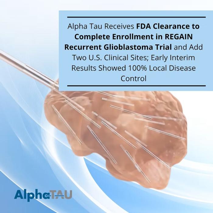 알파타우, 미국 FDA 추가 승인받아 악성 뇌종양 美 임상 확대