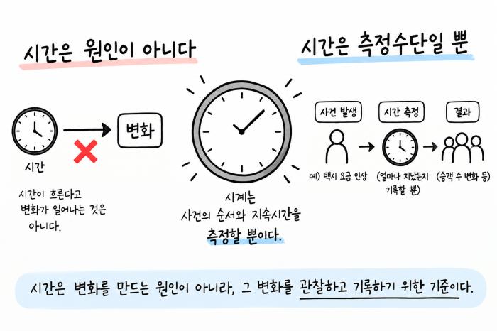 헬스앤마켓리포터스 제언 3.  시간은 원인이 아니다, 측정수단일 뿐이다(학교교육 맹신 말자)