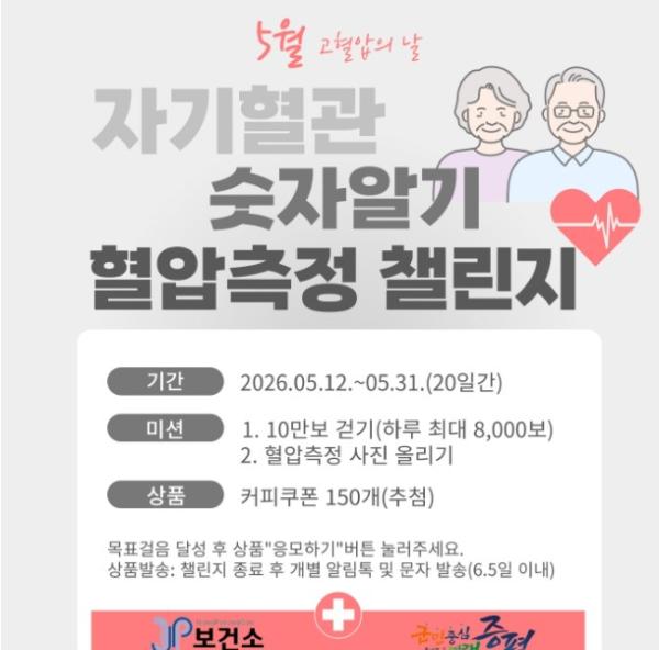 증평군보건소, ‘자기혈관 숫자알기’ 챌린지