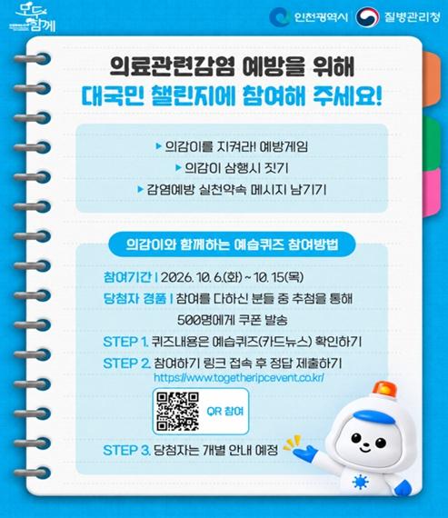 인천시,‘의료관련감염 예방관리 주간’운영 안전한 의료환경 조성 나선다